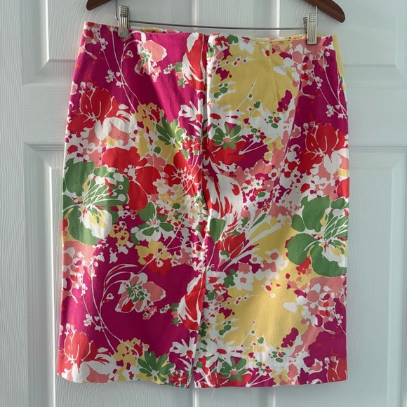 Talbots Pink, Red, Green and Yellow Knee-Length Pencil Skirt - Picture 2 of 8